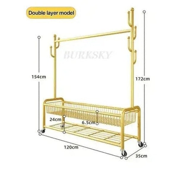 Versatile Metal Clothes Storage Coat Rack