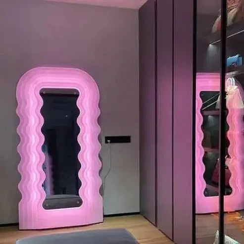 Vibrant Pink Vanity Accent with Macrame Living Room Lamp