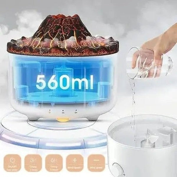 Volcano Flame Effect Essential Oil Diffuser and Air Humidifier