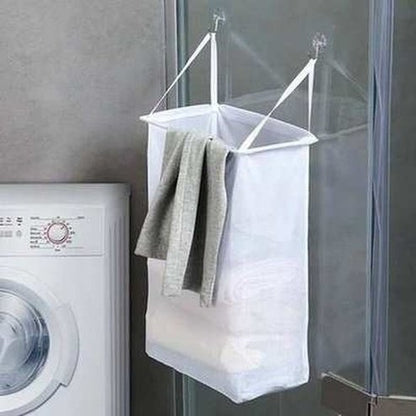 Wall Mount Foldable Mesh Breathable Laundry Basket