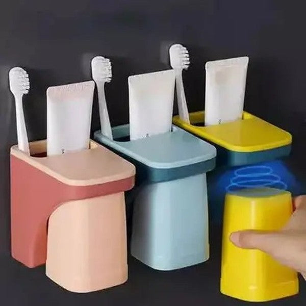 Wall Mount Magnetic Bathroom Gargle Toothbrush Cup