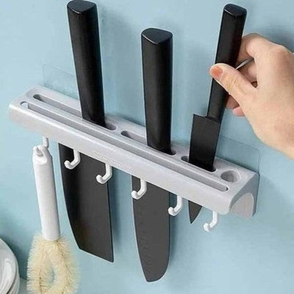 Wall-Mounted Knife Holder Multifunctional Kitchen Storage Rack