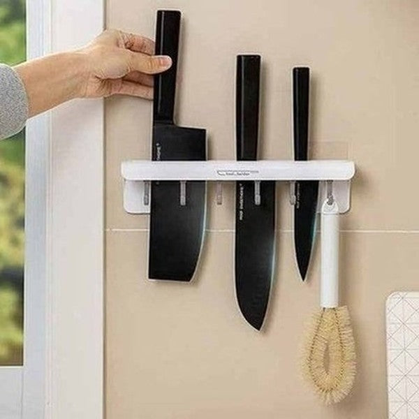 Wall-Mounted Knife Holder Multifunctional Kitchen Storage Rack