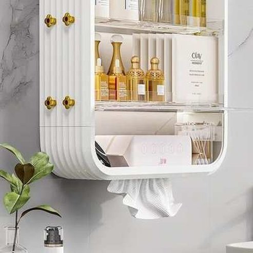 Wall-Mounted Layered Bathroom Storage Box