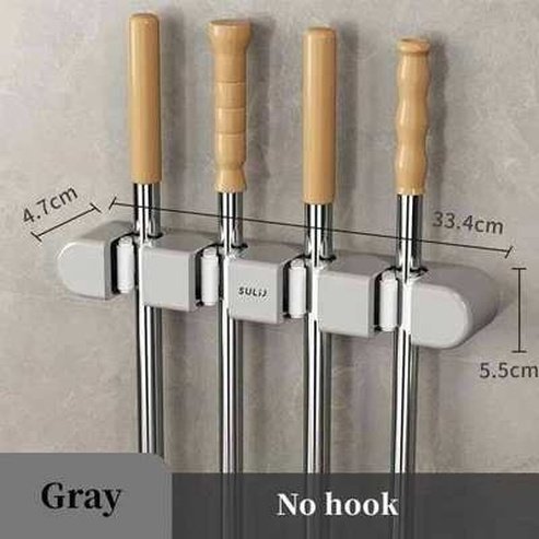 Wall-Mounted Mop Holder and Broom Hanger for Efficient Storage
