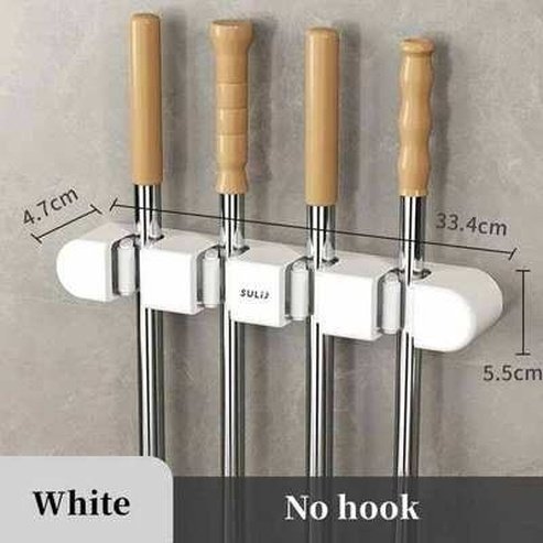 Wall-Mounted Mop Holder and Broom Hanger for Efficient Storage