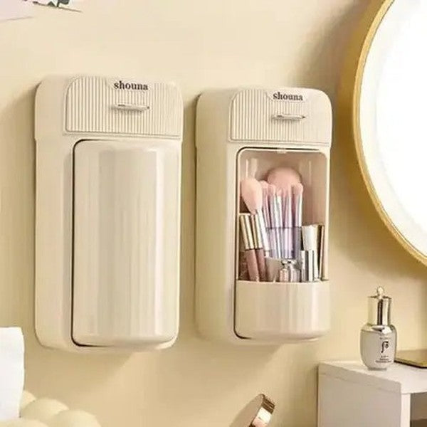 Wall-Mounted Rotating Makeup Brush Holder