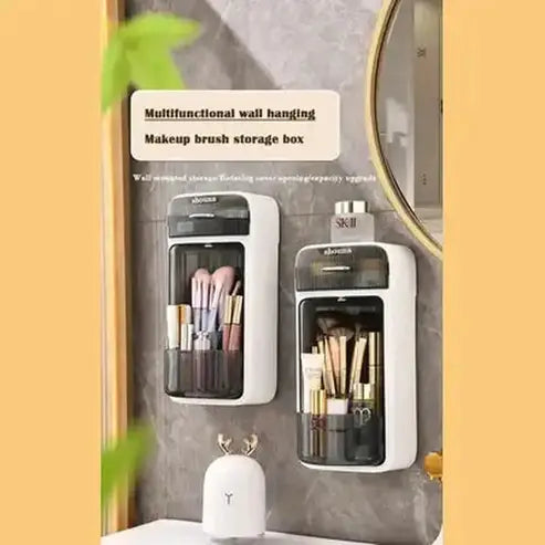 Wall-Mounted Rotating Makeup Brush Holder