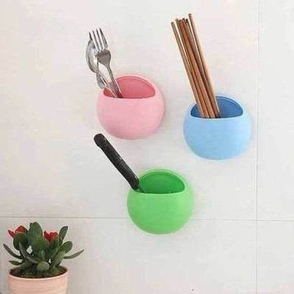Wall Mounted Silicone Toothbrush Holder with Toothpaste Storage