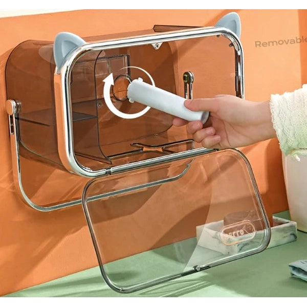 Wall-mounted Disposable Cleaning Towel, Bathroom Facial Tissue Storage Rack