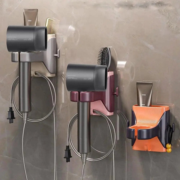 Wall Mounted Hair Dryer Holder without Drilling, Hairdryer Storage Shelf