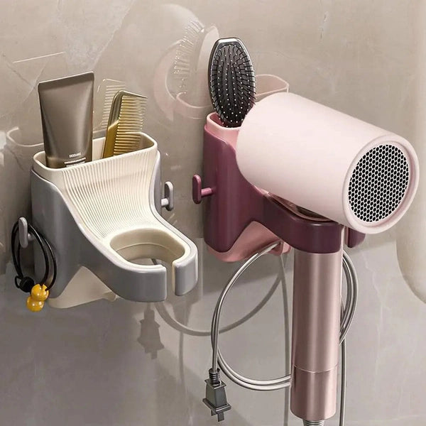 Wall Mounted Hair Dryer Holder without Drilling, Hairdryer Storage Shelf