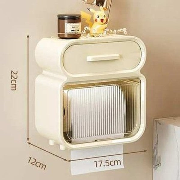 Water-Resistant Wall-Mounted Toilet Paper Organizer