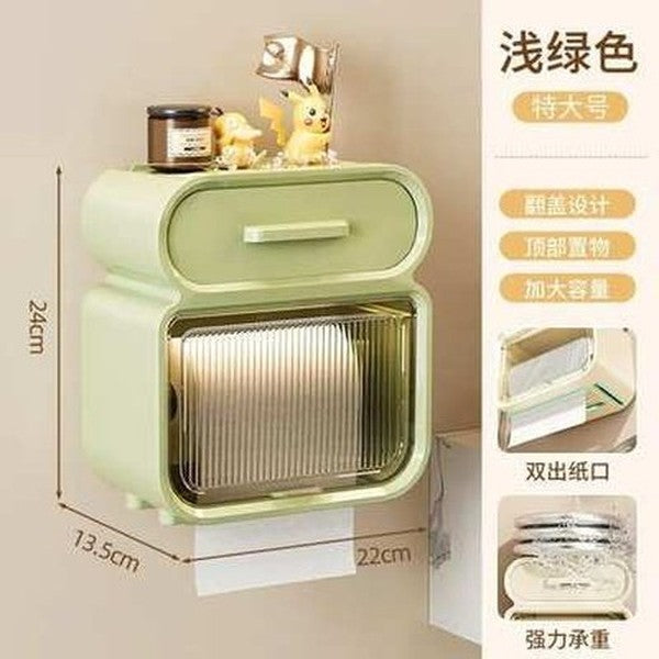 Water-Resistant Wall-Mounted Toilet Paper Organizer
