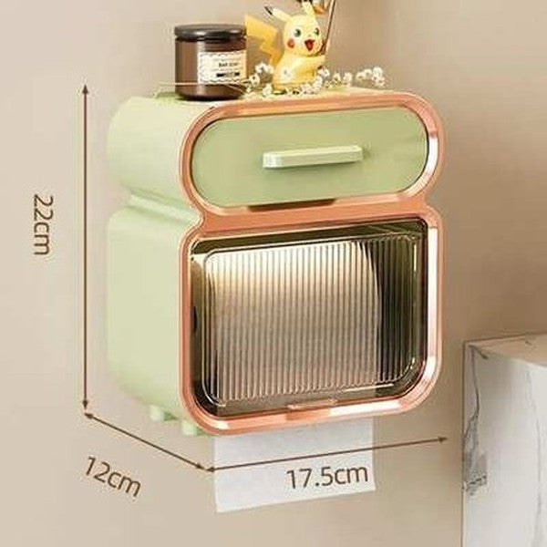 Water-Resistant Wall-Mounted Toilet Paper Organizer