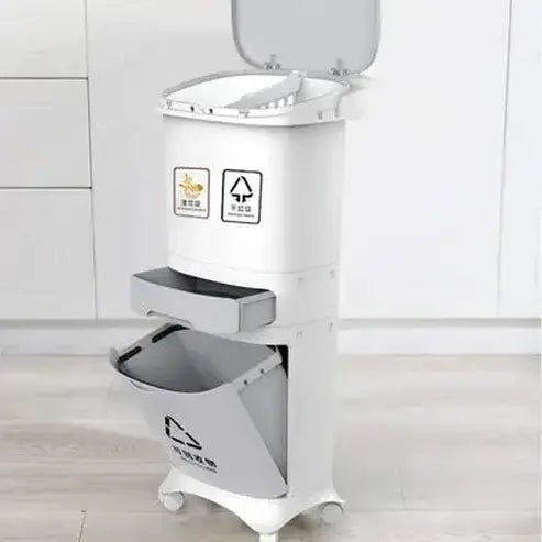 Wheel-Equipped Large Sorting Trash Can