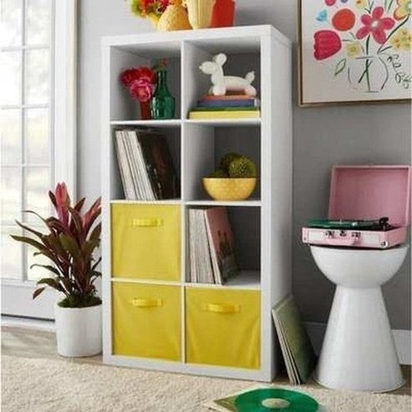 White Texture 8-Cube Storage Organizer