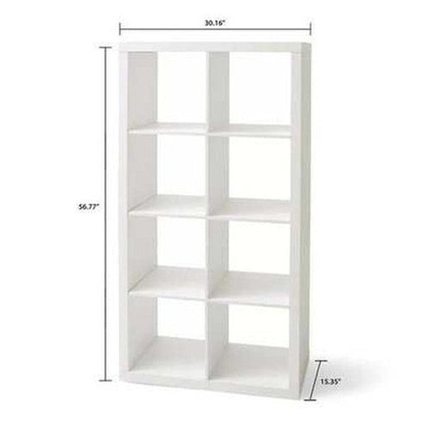 White Texture 8-Cube Storage Organizer