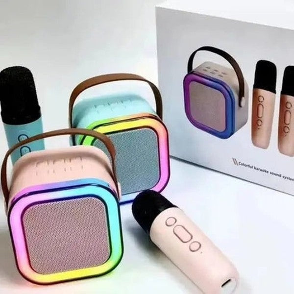 Wireless Karaoke Speaker with LED Light and Microphone