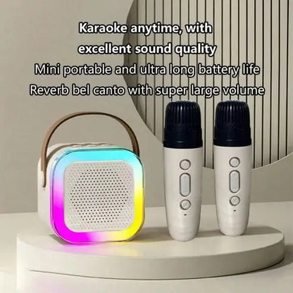 Wireless Karaoke Speaker with LED Light and Microphone