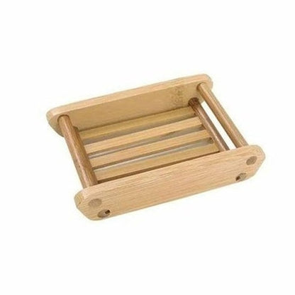 Wooden Natural Bamboo Soap Dishes Tray Holder Storage Soap Rack Plate