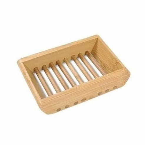 Wooden Natural Bamboo Soap Dishes Tray Holder Storage Soap Rack Plate