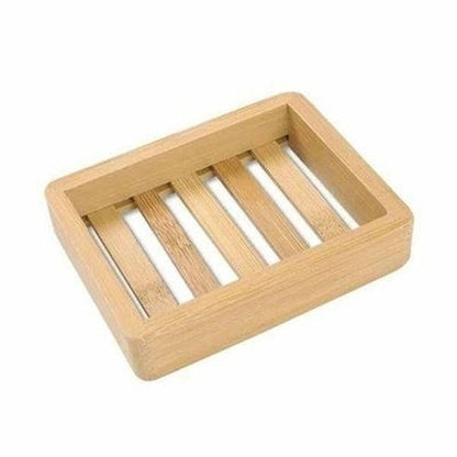 Wooden Natural Bamboo Soap Dishes Tray Holder Storage Soap Rack Plate