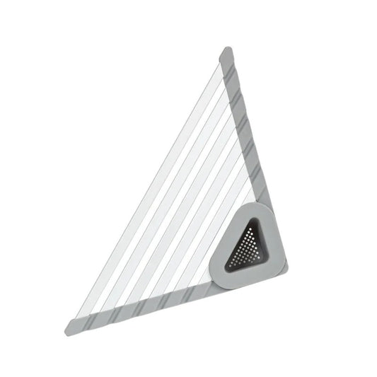 Aluminum Triangle Dish Drying Rack – Foldable Sink Corner Storage Organizer