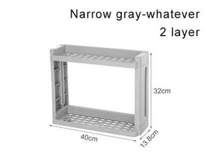 Space saving gap shelf for bathroom and laundry areas
