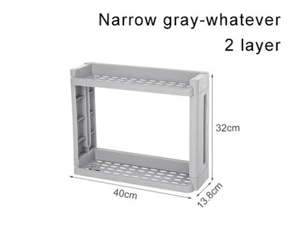 Space saving gap shelf for bathroom and laundry areas