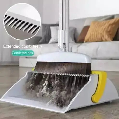 Magnetic telescopic floor broom dustpan