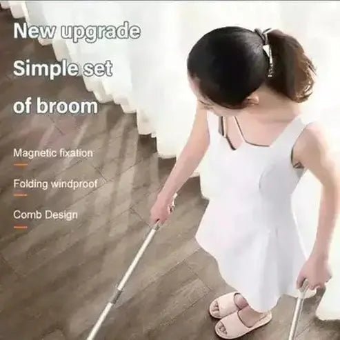 Magnetic telescopic floor broom dustpan