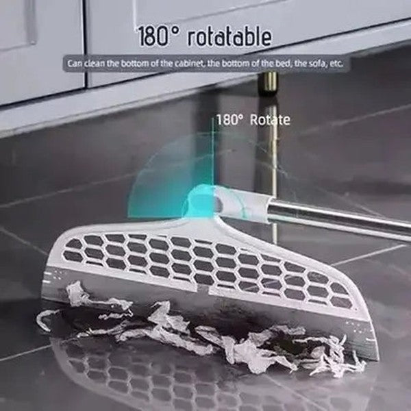 Silicone Broom Floor Brooms Grey Rotatable Durable Silicone Cleaning Broom · Dondepiso