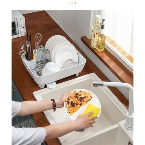 Kitchen Sink Plastic Tableware Drainer Countertop Dish Organizer Chopsticks Knife Fork Drying Storage. Kitchen Tools and Utensils. Type: Dish Racks and Drain Boards.