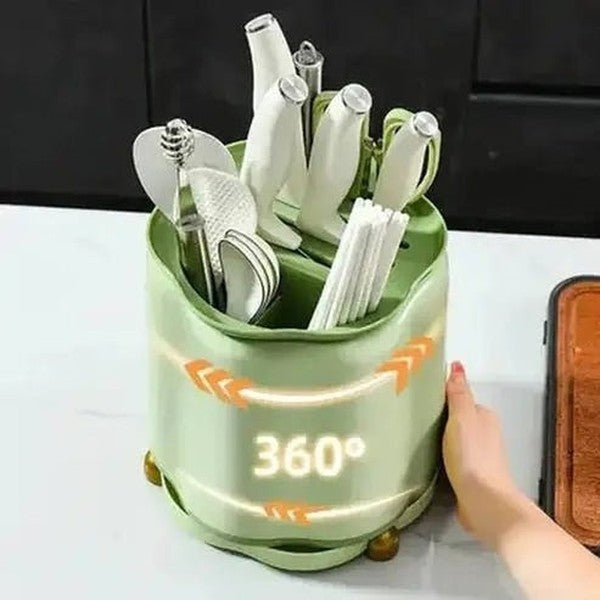 Rotating Countertop Cutlery Organizer with 360° Access