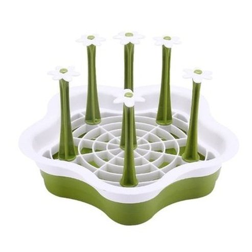 Cup holder tray with removable flower-shaped drainer