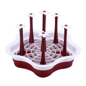 Cup holder tray with removable flower-shaped drainer