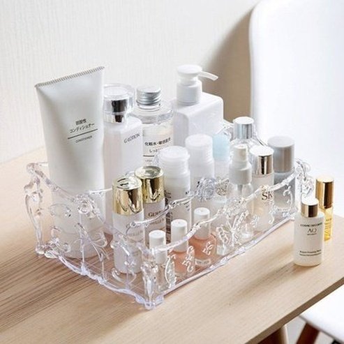 makeup cosmetic storage box lipstick holder desktop bathroom organizer large capacity makeup display case