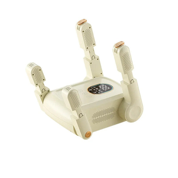 Quiet electric shoe drying rack with intelligent touchscreen display