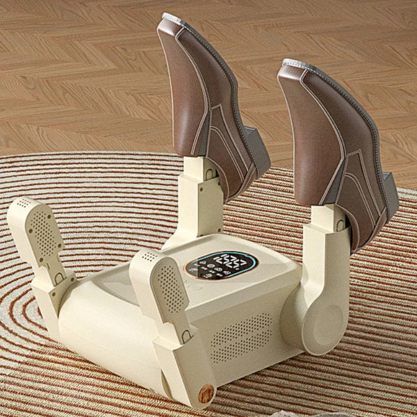 Foldable shoe drying machine with dual airflow ventilation system