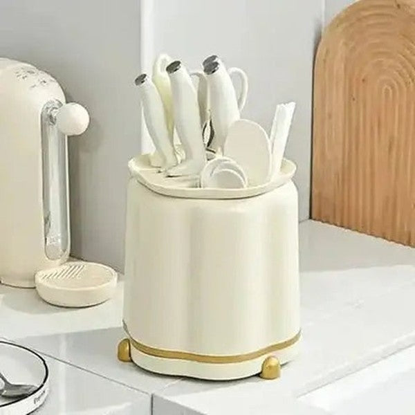 Rotating Countertop Cutlery Organizer with 360° Access