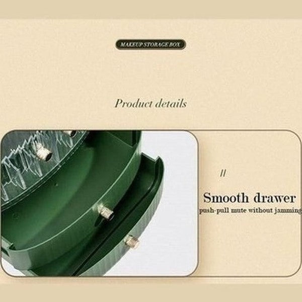 cactus cosmetic organizer box with mirror. makeup organizer cosmetic storage box with led light mirror. storage & organization: household storage containers