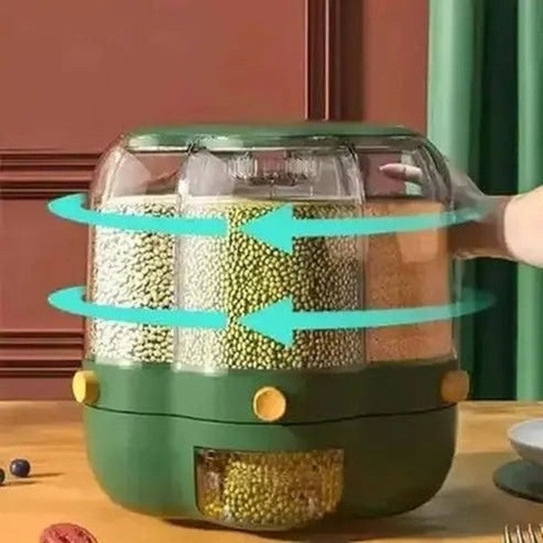 Round Storage Rice Box with Dispenser