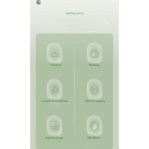 cactus cosmetic organizer box with mirror. makeup organizer cosmetic storage box with led light mirror. storage & organization: household storage containers