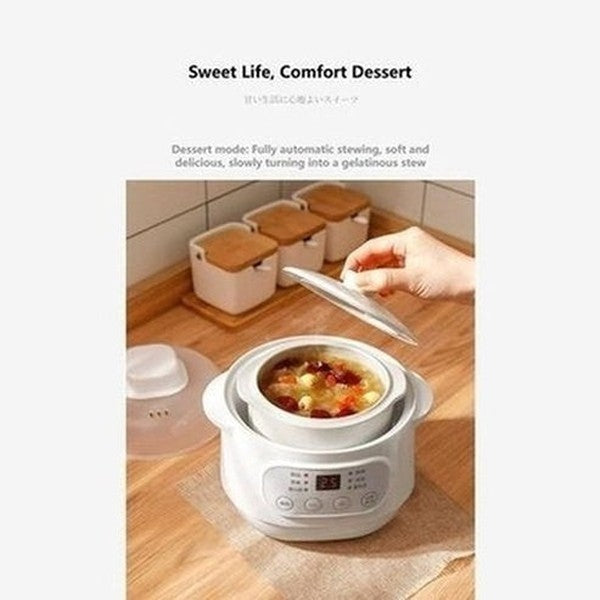 1L Mini Electric Stew Pot Ceramic Healthy Bird's Nest Electric Stew Cup Household Waterproof Multi-function Small Pot. Kitchen Appliances: Food Cookers ans Steamers.