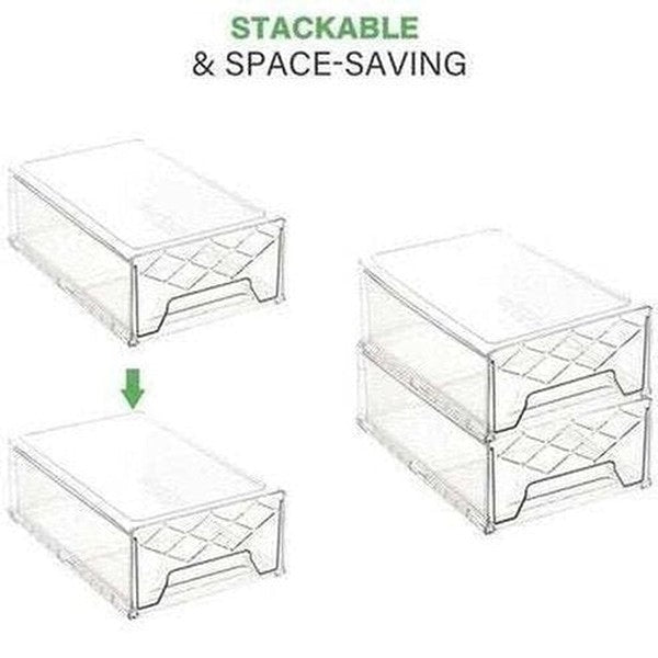 Refrigerator Drawer Organizer Bins with Pull-out Drawer