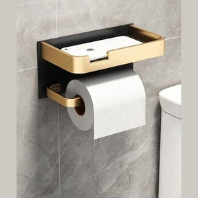drill-free toilet paper holder with aluminum shelf. toilet tissue dispenser no drill toilet paper hanger bathroom accessories. type: toilet paper holders