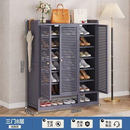 bamboo shoe storage organizer for entryway