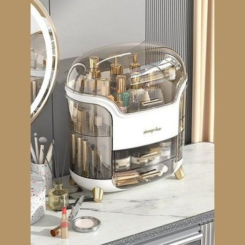 Large Capacity Cosmetic Storage Box Dustproof Makeup Organizer For Cotton Pads Swabs Bathroom Jewelry Organizer For Cosmetics. Type: Household Storage Containers.