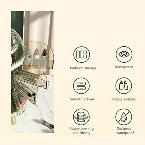 Large Capacity Cosmetic Storage Box Dustproof Makeup Organizer For Cotton Pads Swabs Bathroom Jewelry Organizer For Cosmetics. Type: Household Storage Containers.